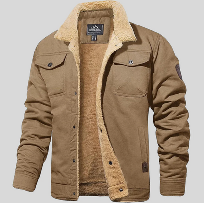 Fleece Lined Cargo Jacket for Men