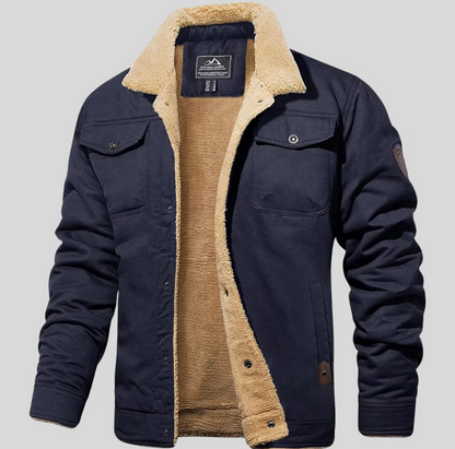 Fleece Lined Cargo Jacket for Men