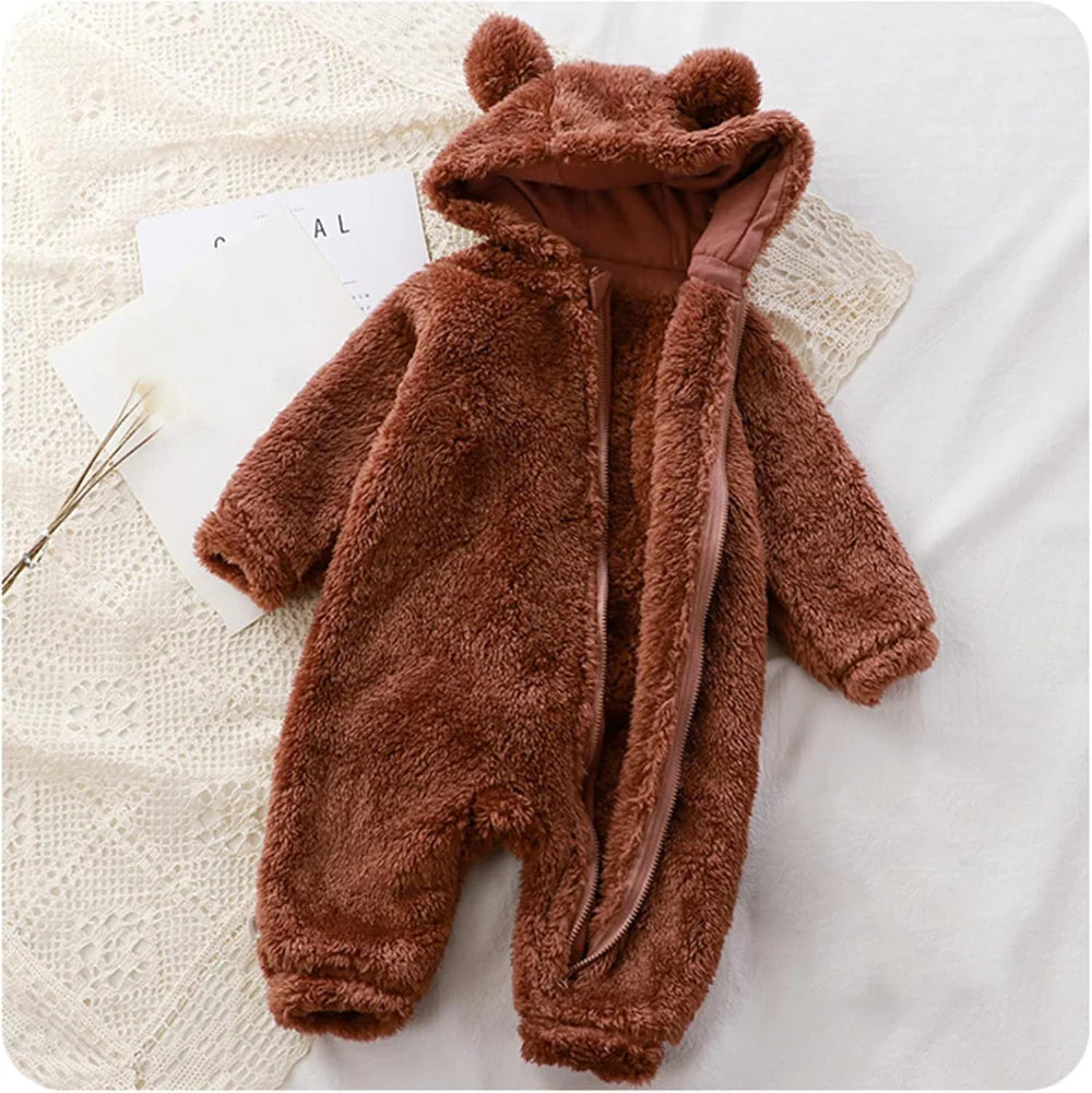 MeloBabe | Fluffy Hooded Romper with Ears
